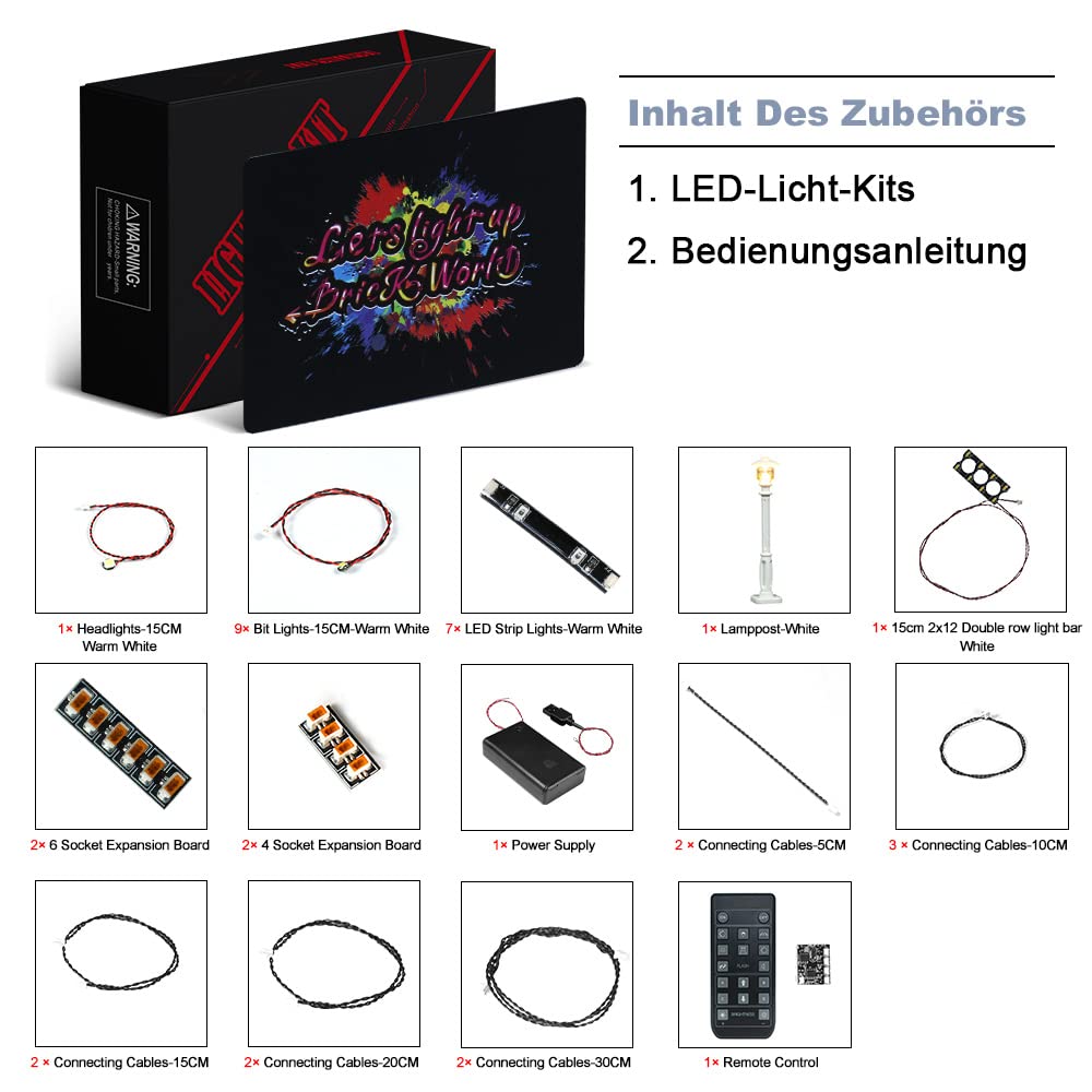 BrickBling Zdalne Sterowanie Dekoracja Zestaw Oświetleniowy do Lego 10312 Klub Jazzowy, Kreatywne Zabawki (Bez Lego)