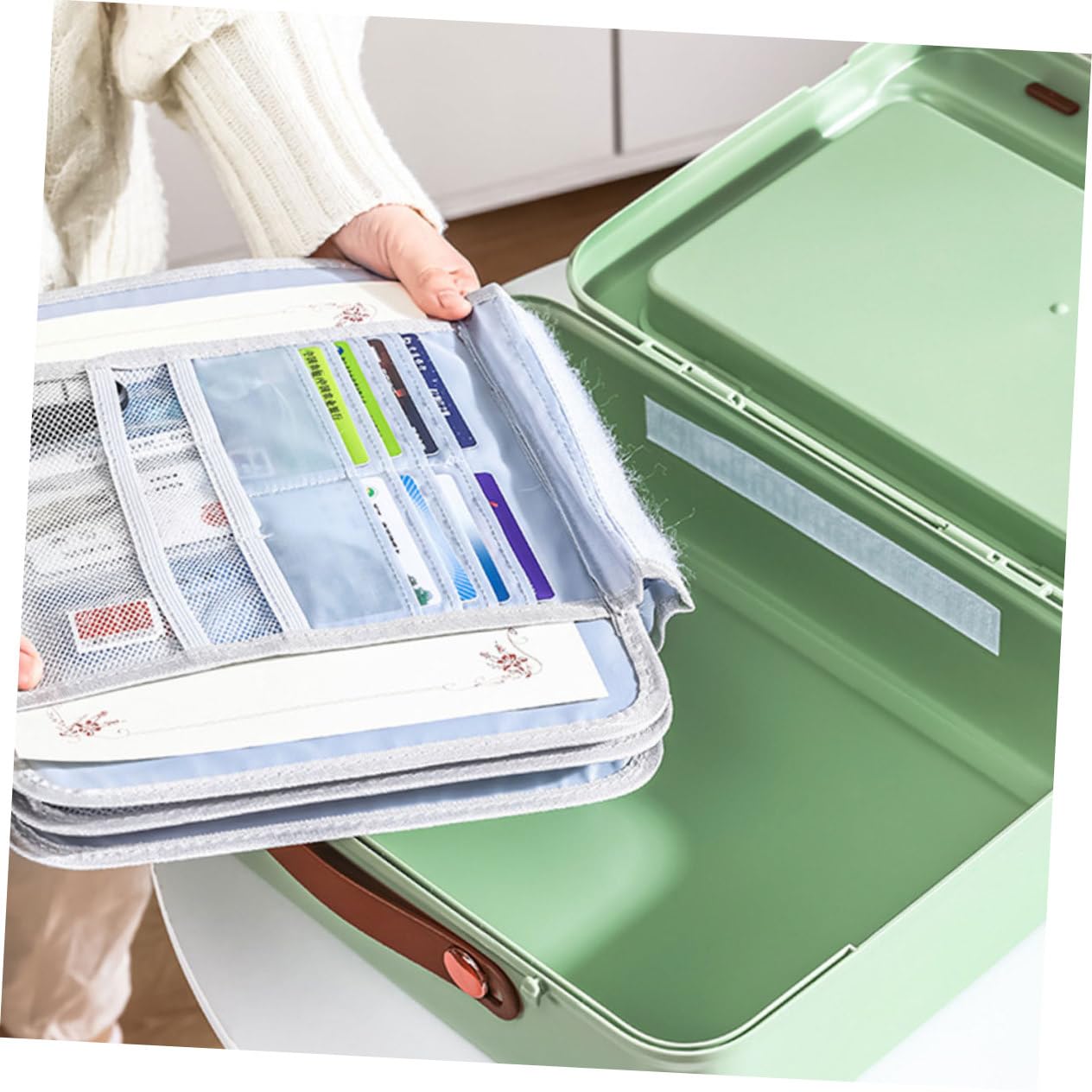 BESPORTBLE Organizer Portadocumenti Multifunzionale per Casa e Scuola Archiviazione per Certificati per Viaggi e Ufficio Multi Layer Resistente e Pratica per Id e Carte