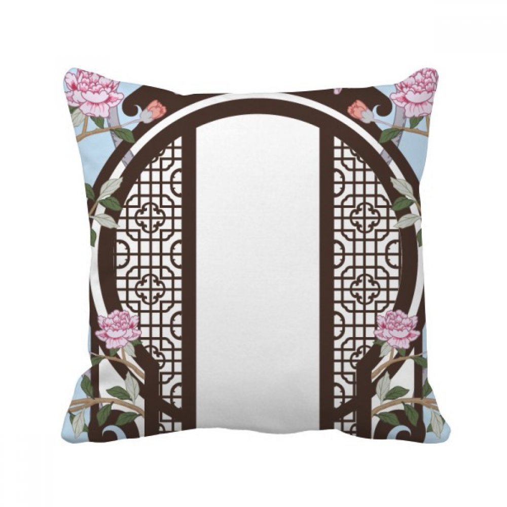 Coussin de culture chinoise rose femme carrée décorative 40x40cm multi