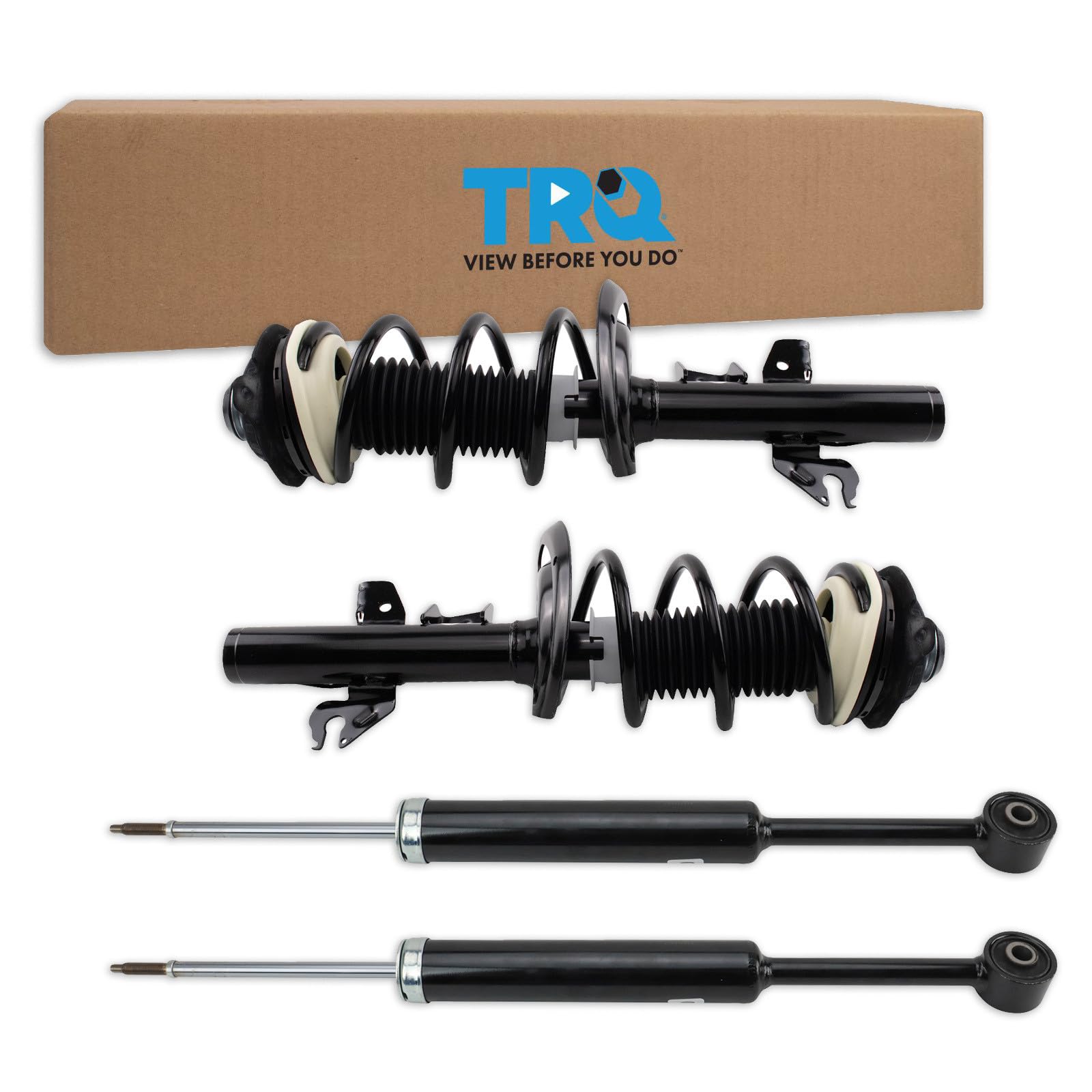 TRQ Front and Rear Complete Strut Assembly &amp; Shock Absorber Kit Complete Strut &amp; Coil Spring Assembly Compatible with 2015-2017 Chrysler 200