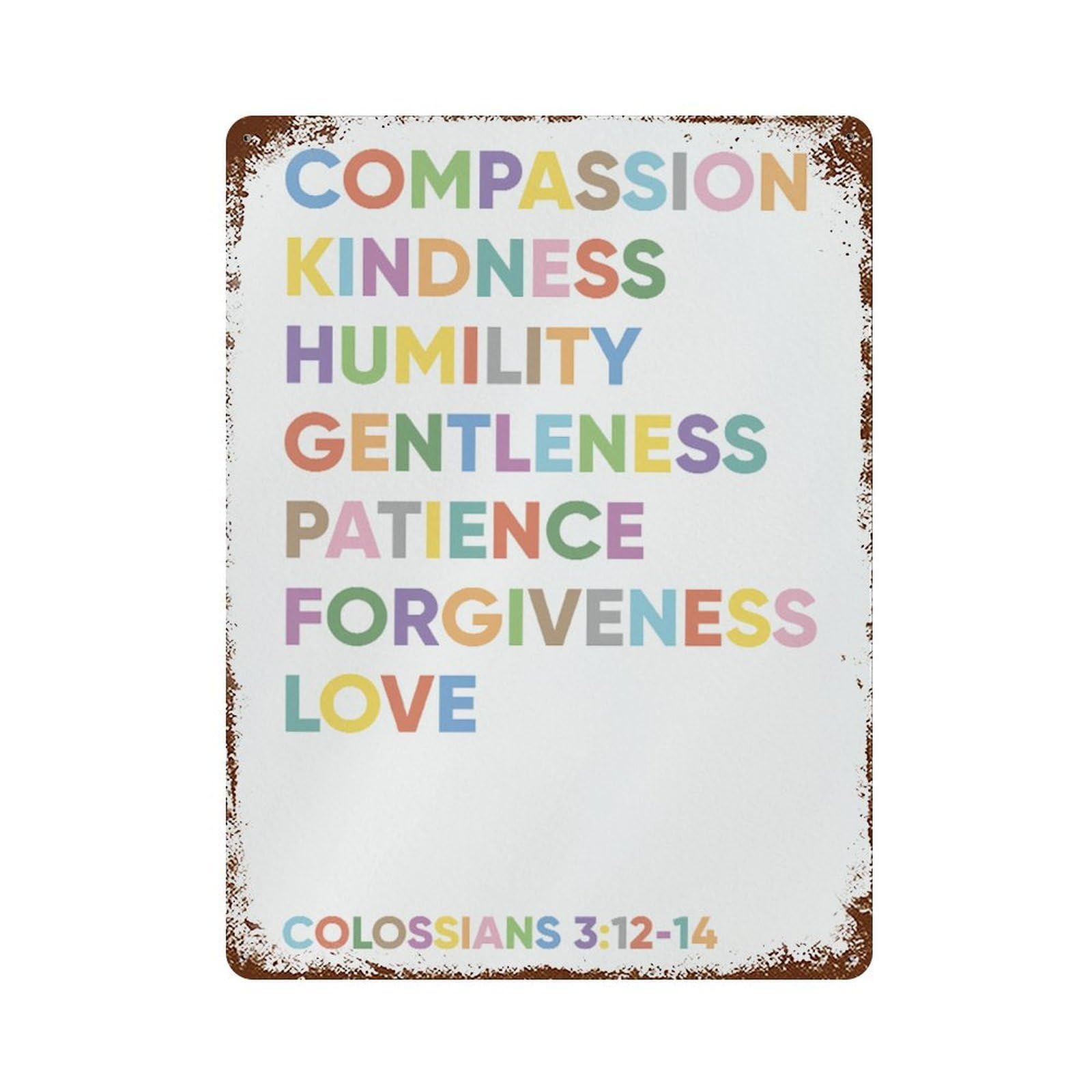 xiaoxiaoshen Bible Verse, Christian, Colossians Wall Decor Art Metal Tin Poster Modern Home Decor Art Home Bar Shop Decorations Vintage Sign 40x30cm