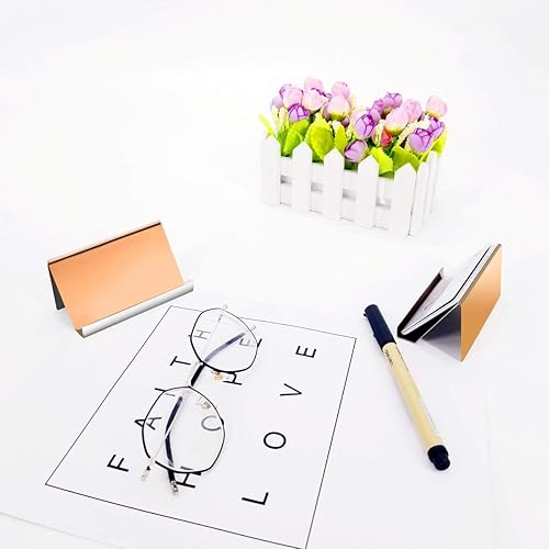 Miniatura 6 de Titular de la tarjeta de visita de gama alta de acero inoxidable espejo pulido accesorio de escritorio soporte de exhibición de tarjetas de visita