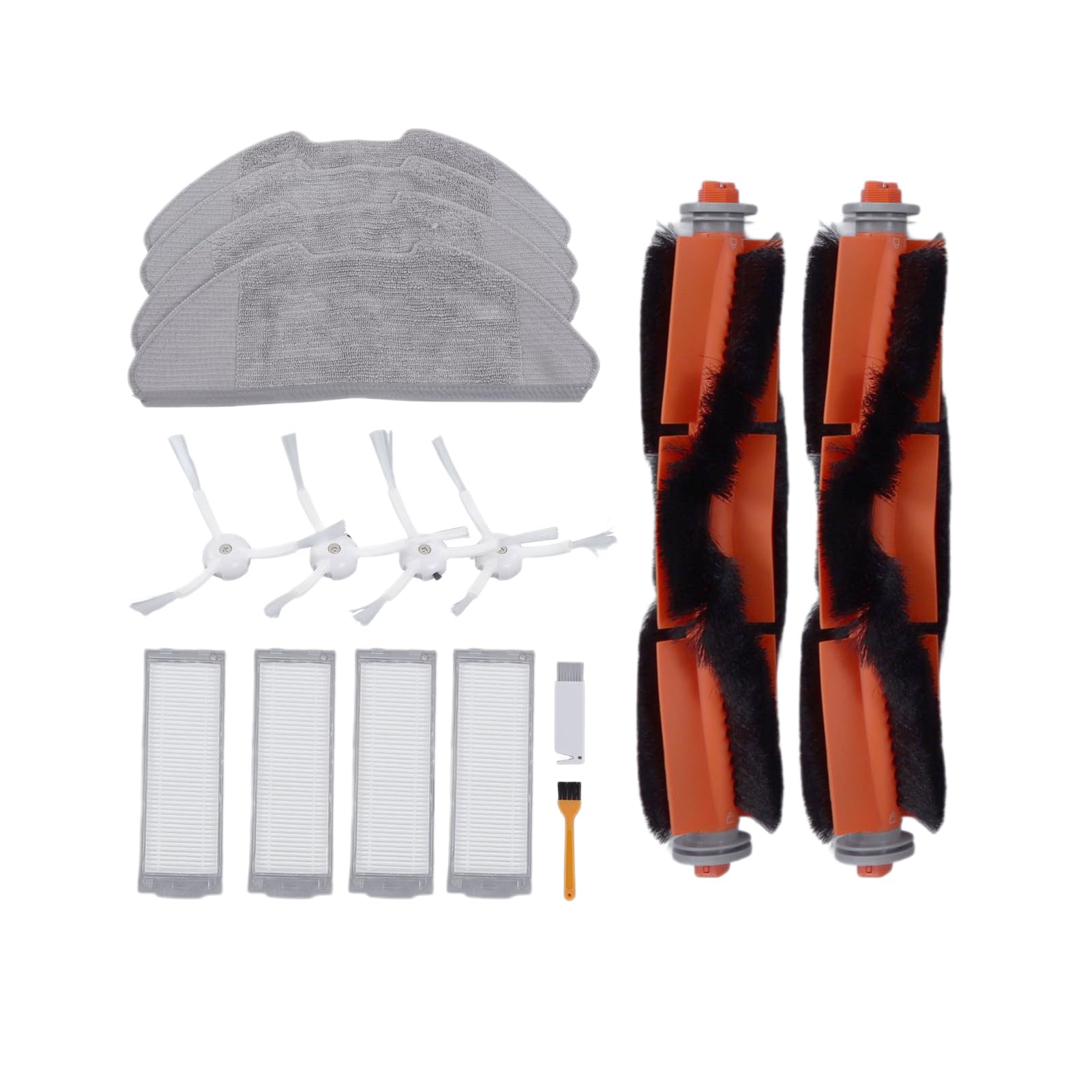 Gugxiom Replacement Spare Parts Kit, Sweeper Accessories Kit Compatible with Robot Vacuum Mop 2 Lite 2 Pro Sweeper, Vacuum Mop Replacement Parts, 2 Main Brushes, 4 F