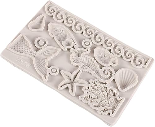 Molde de chocolate con temática marina, tortuga, estrella de mar, fondant, para hornear en casa, bricolaje, decoración de pasteles, moldes para