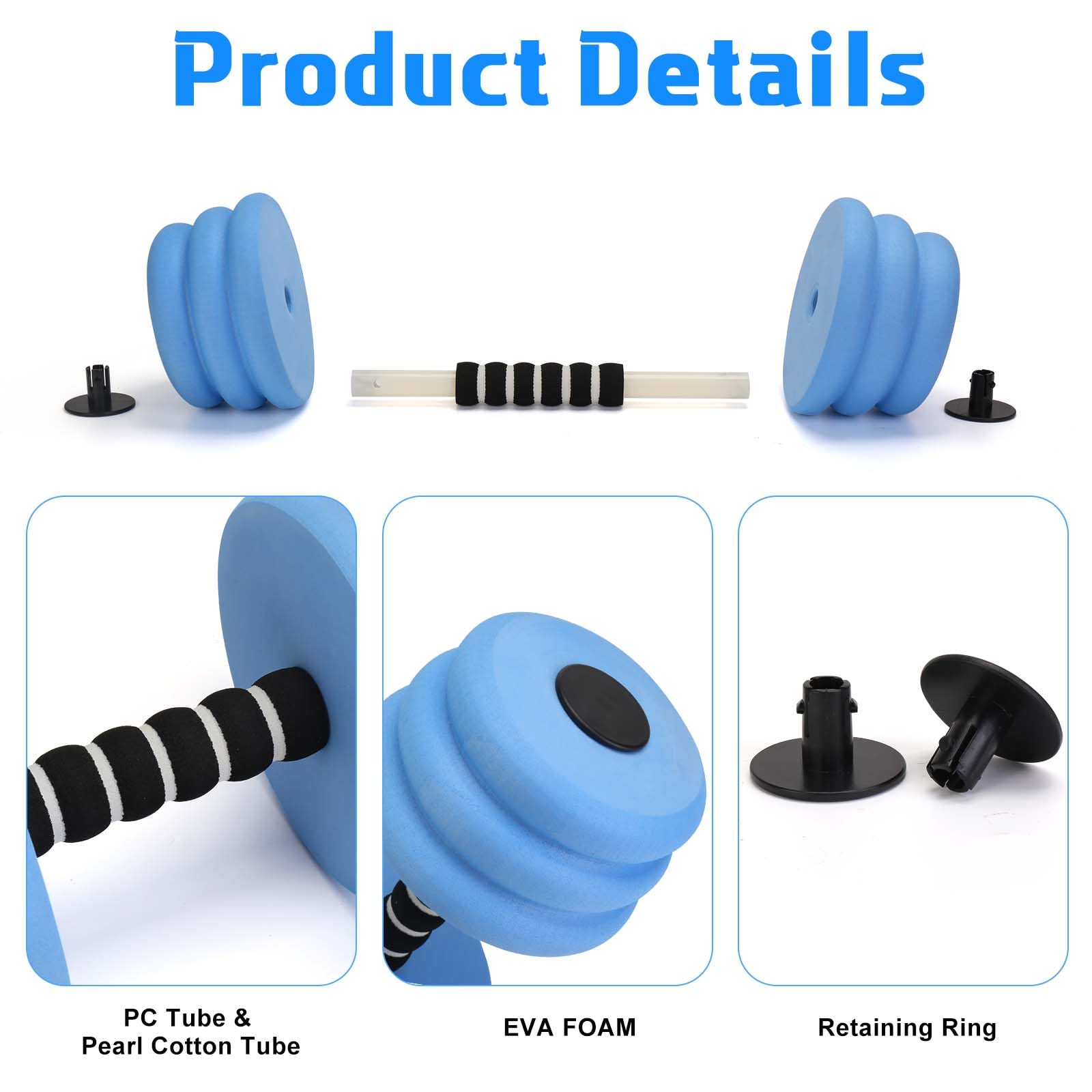 David Gift Manubri Acqua Per Fitness In Piscina, 1 Coppia, Schiuma EVA Morbida, Resistenza Per Aerobica E Riabilitazione, Colore Rosso