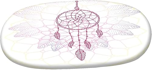 Miniatura 3 de Mantel ovalado ajustable para mesa de patio, poliéster elástico hippie con diseño de atrapasueños, diseño de atrapasueños, diseño vintage, se adapta