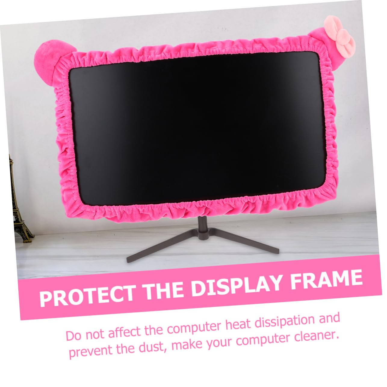Copertura Flessibile per Monitor PC in Poliestere 2 Pezzi | Rosa, Facile da Pulire, Alta Elasticità, per Computer e Schermo, Confezione Doppia