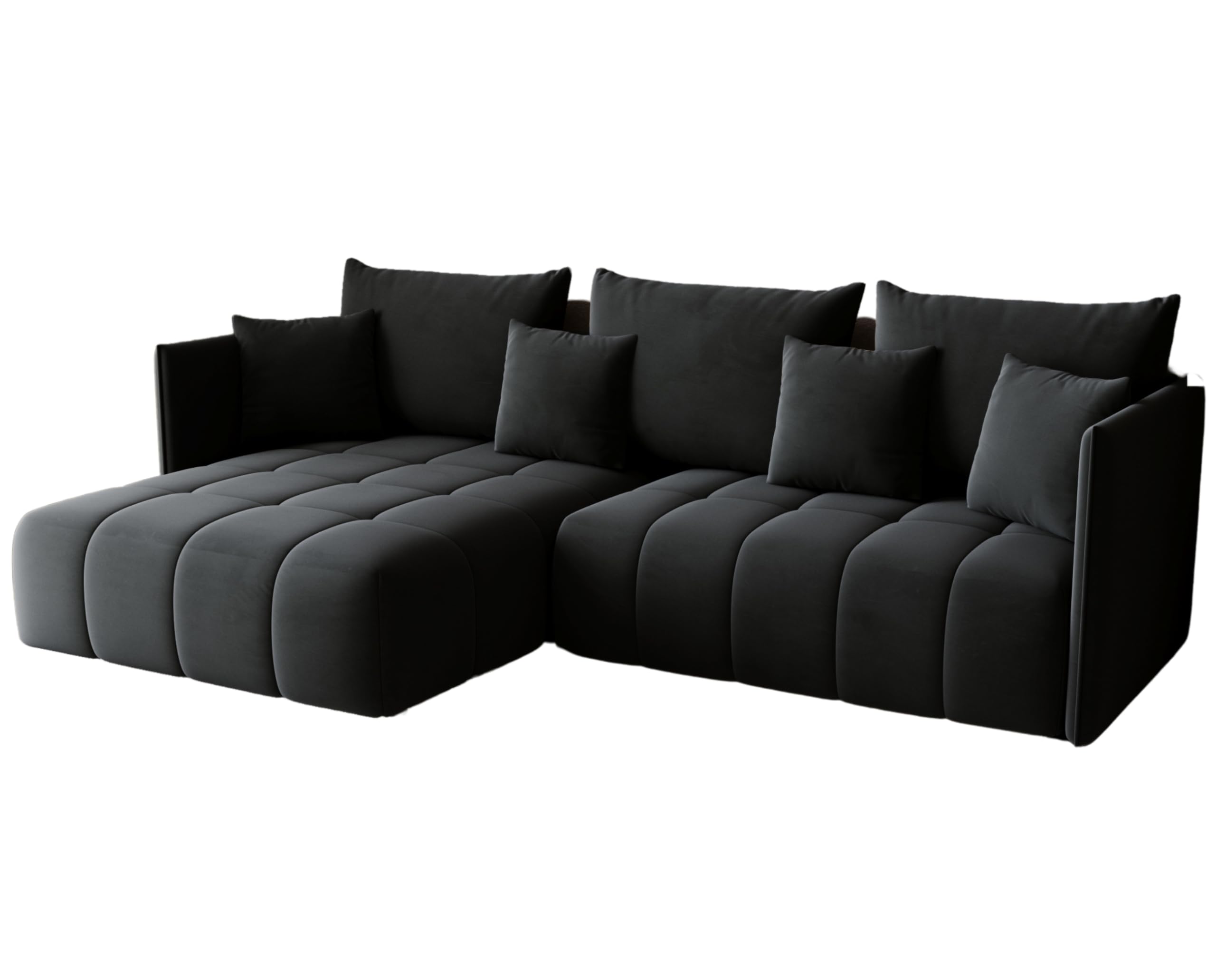 Narożnik GONA z funkcją spania 245 x 180 cm – Elegancki, trwały i wolnostojący – Automat ułatwiający rozkładanie – 246 x 188 x 93 cm – Monolith 97 (Grafitowy)