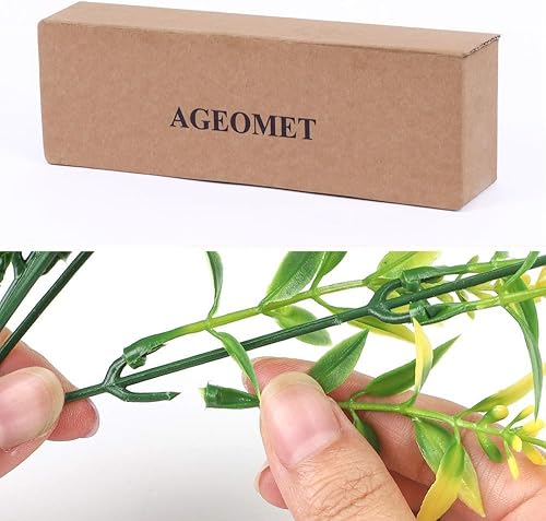 Miniatura 3 de Ageomet 9 piezas de flores de primavera artificiales para cementerio al aire libre, flores de plástico resistentes a los rayos UV, flores falsas