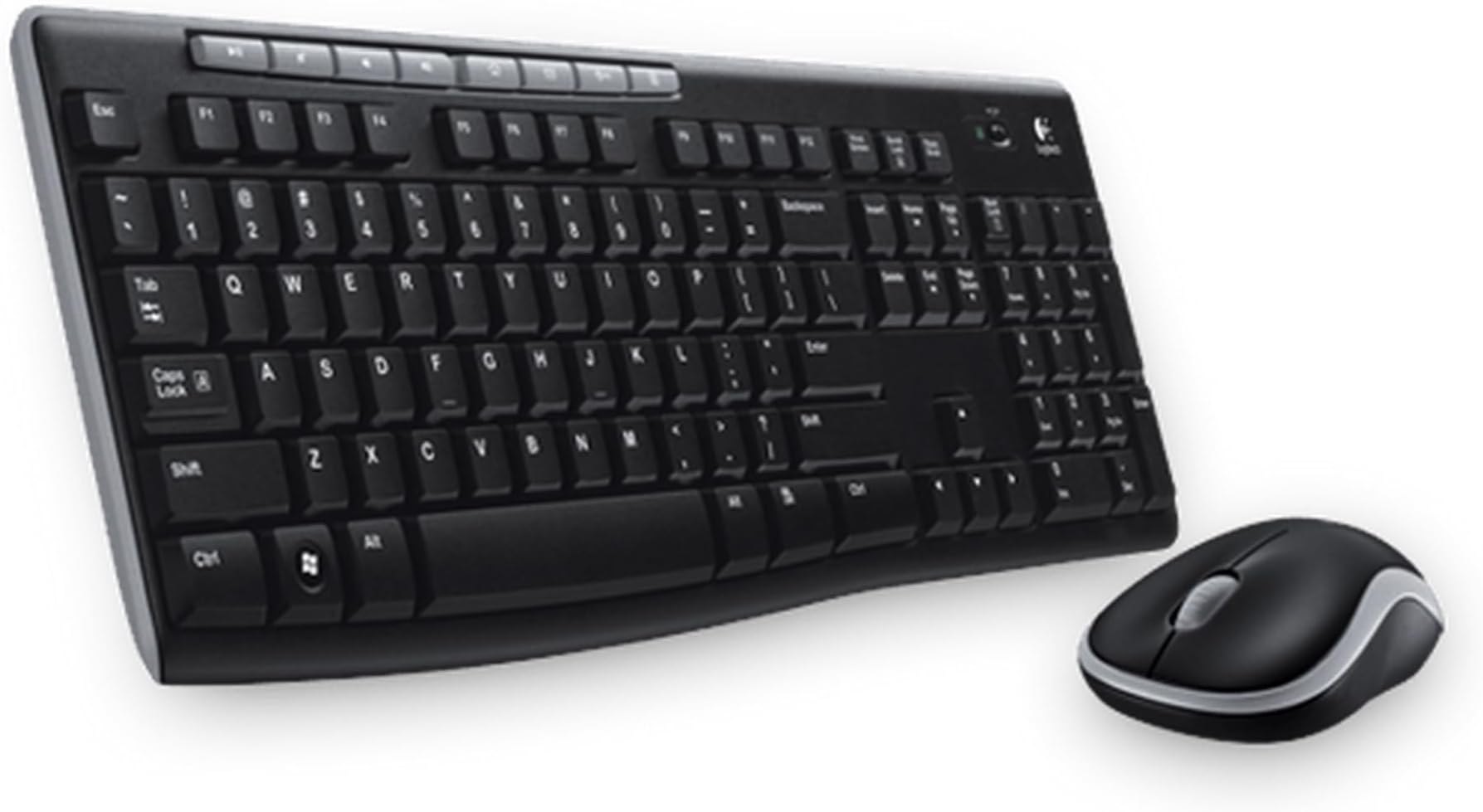 Mk270 Wireless Keyboard And Mouse Combo For Windows, 2.4 Ghz Wireless, Compact Wireless Mouse, 8 Multimedia And Shortcut Keys, 2-Year Battery Life, Pc/Laptop, English/Arabic