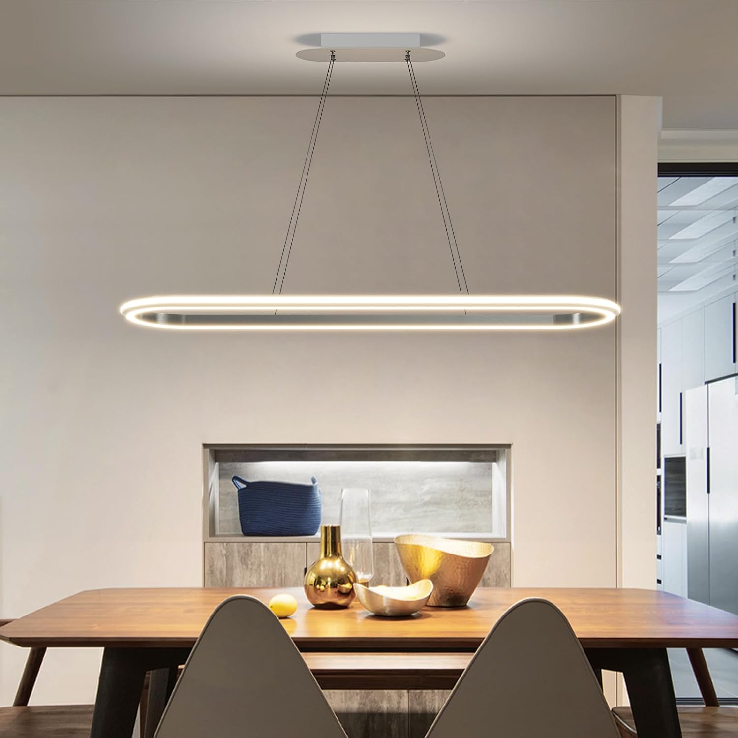 Mikeru Modern Oval Dining Table Pendant Light teljes nézet