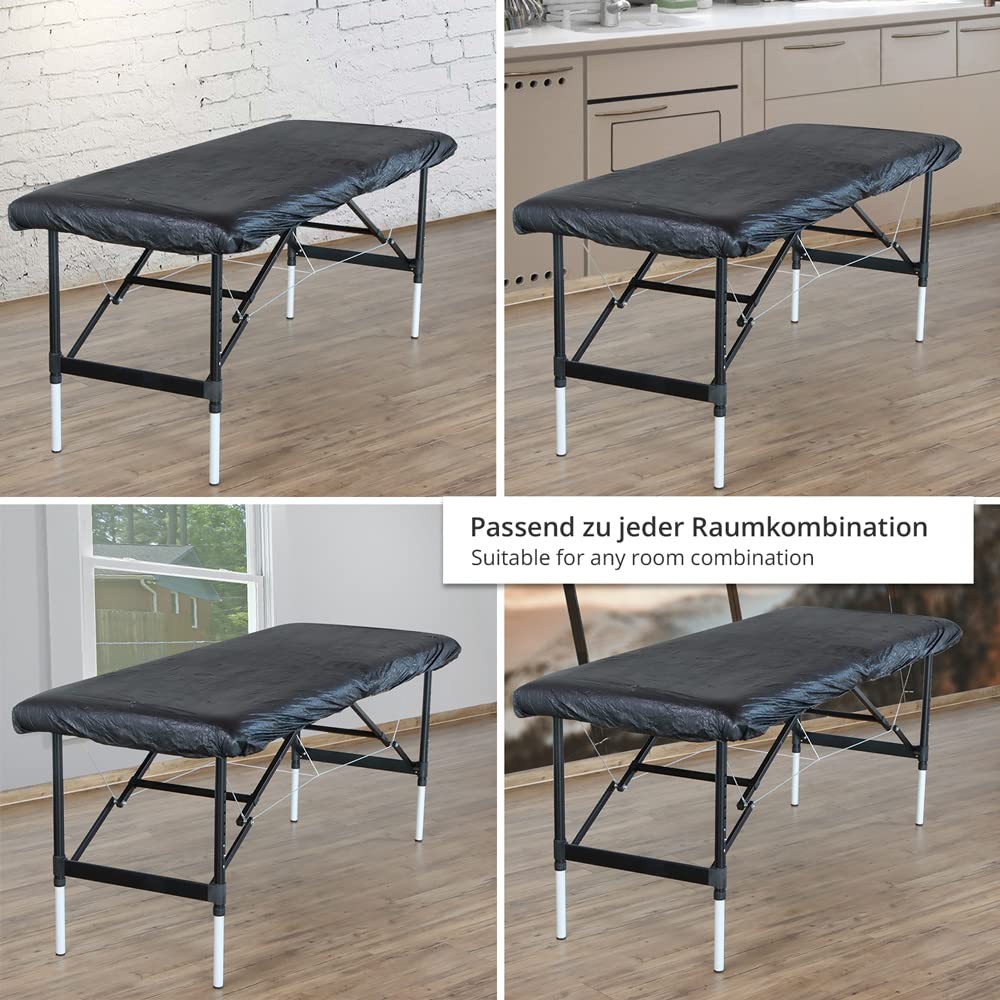 Pokrowce na leżaki, 20 sztuk, czarne, 210 x 90 cm, podkładki na leżaki z gumowym ściągaczem - idealne do szpitali, gabinetów, studia tatuażu itp. (20)