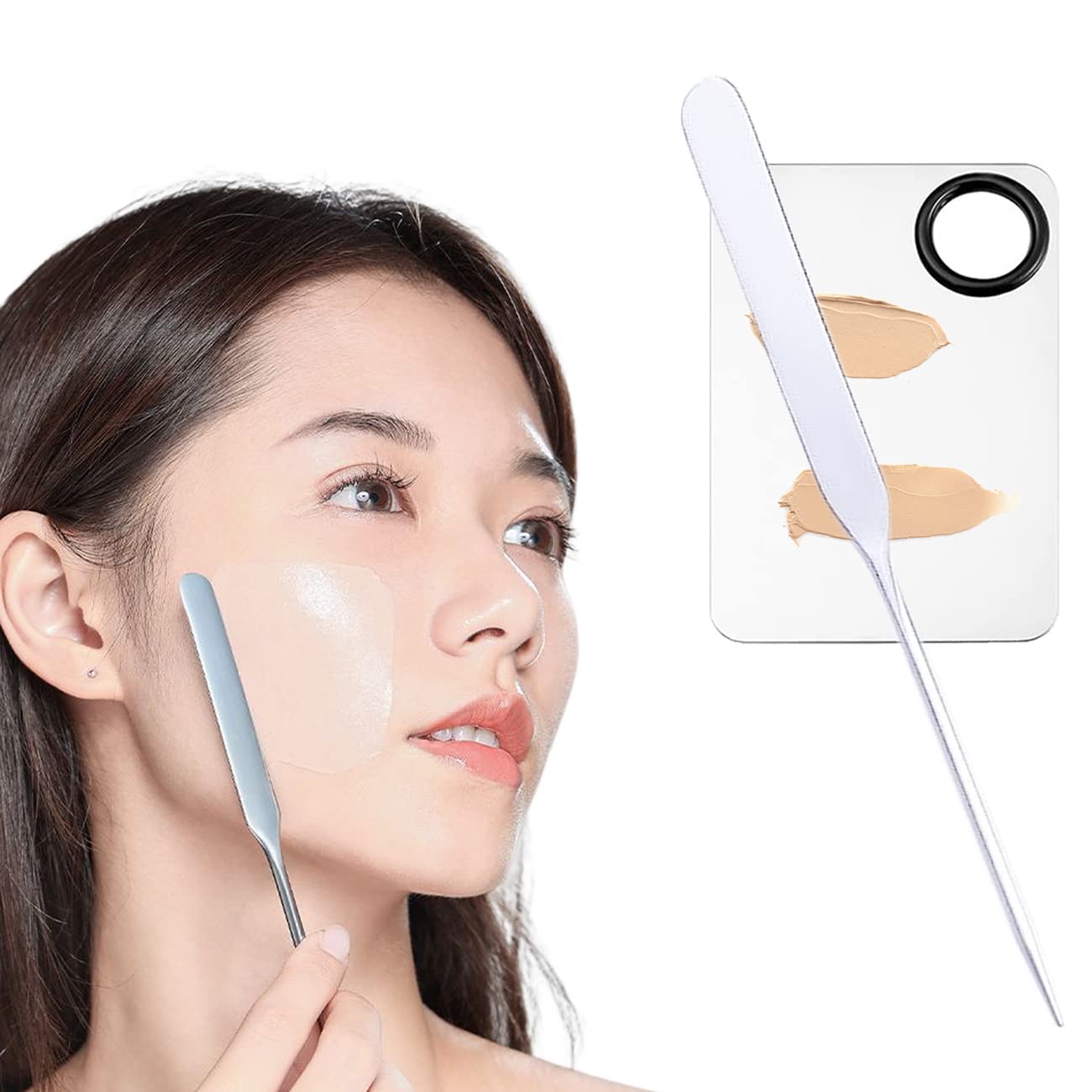 3 Pcs Foundation Spatula, Makeup Spatula Long Facial