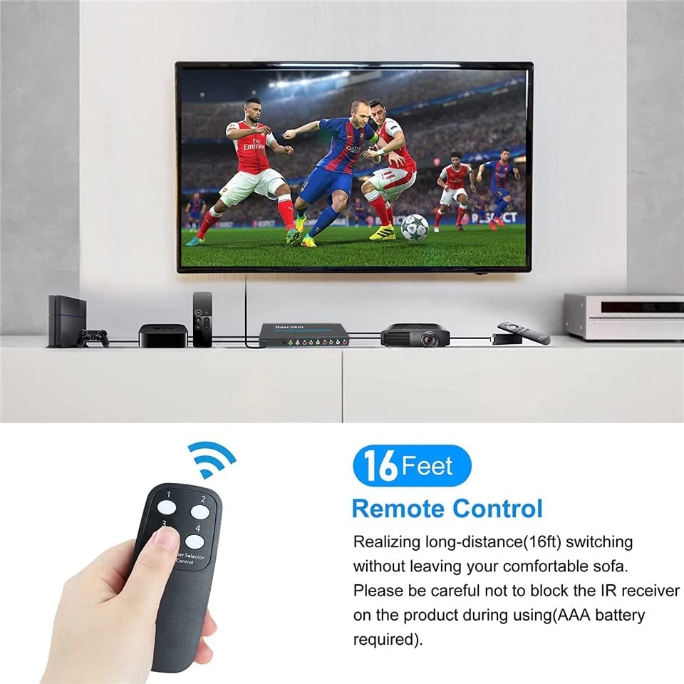 Image of Tobo 4-Way AV Switch RCA Switcher 4 in 3 Out Composite Video L /R Stereo Audio Selector Box for DVD STB Game Consoles-TD-957CC.