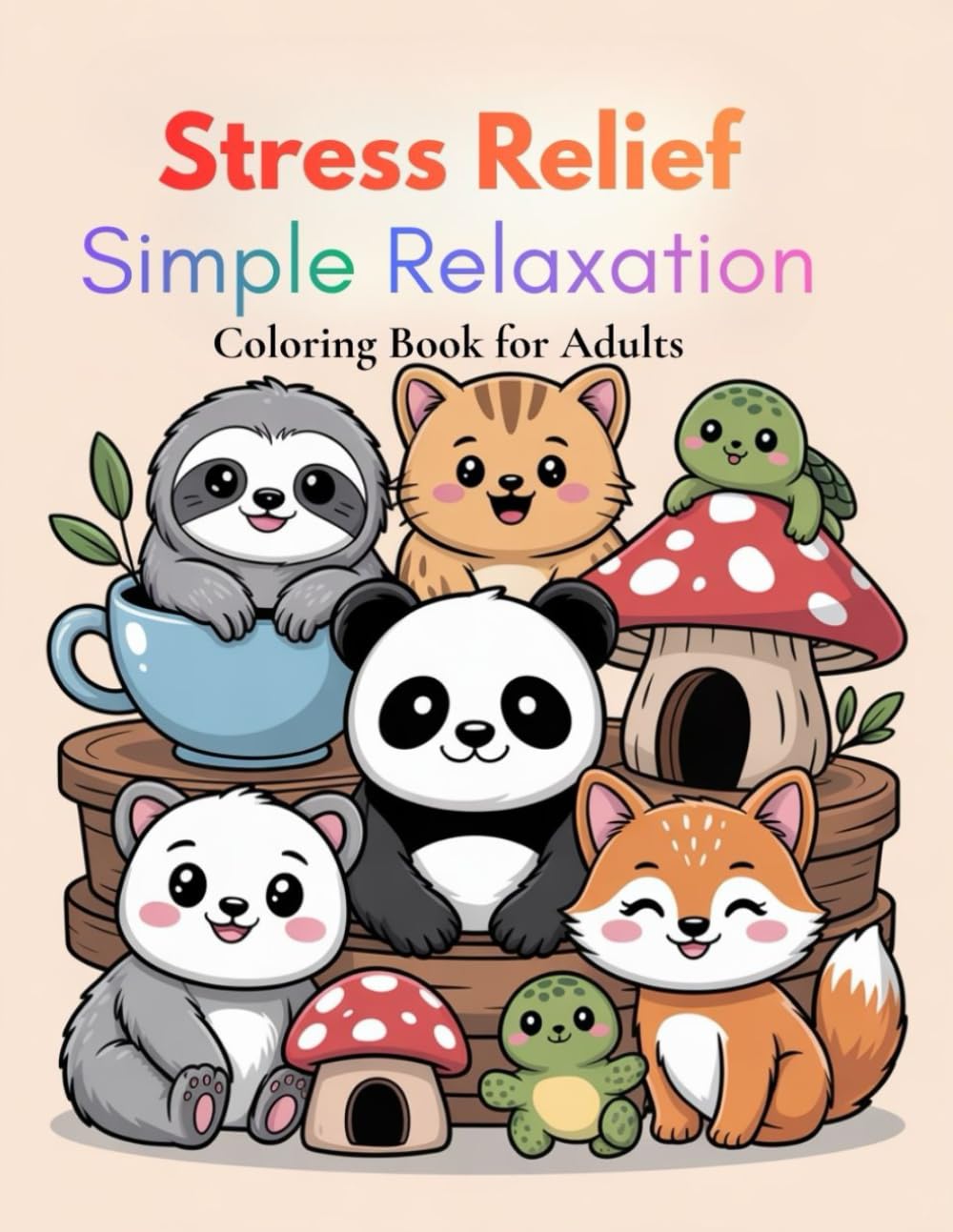 Stress Relief Simple Relaxation Coloring Book: Cute & Simple Designs for Stress Relief, Mindfulness, and Relaxation