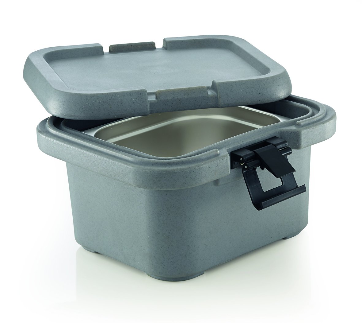 Contenedor Apilable GN port térmica Recipiente de plástico con PU de aislamiento – Apto para gastronorm 1/2 y doble pared/Tamaño: 44 x 37,5 x 25 cm – Para GN 1/2 hasta 150 mm