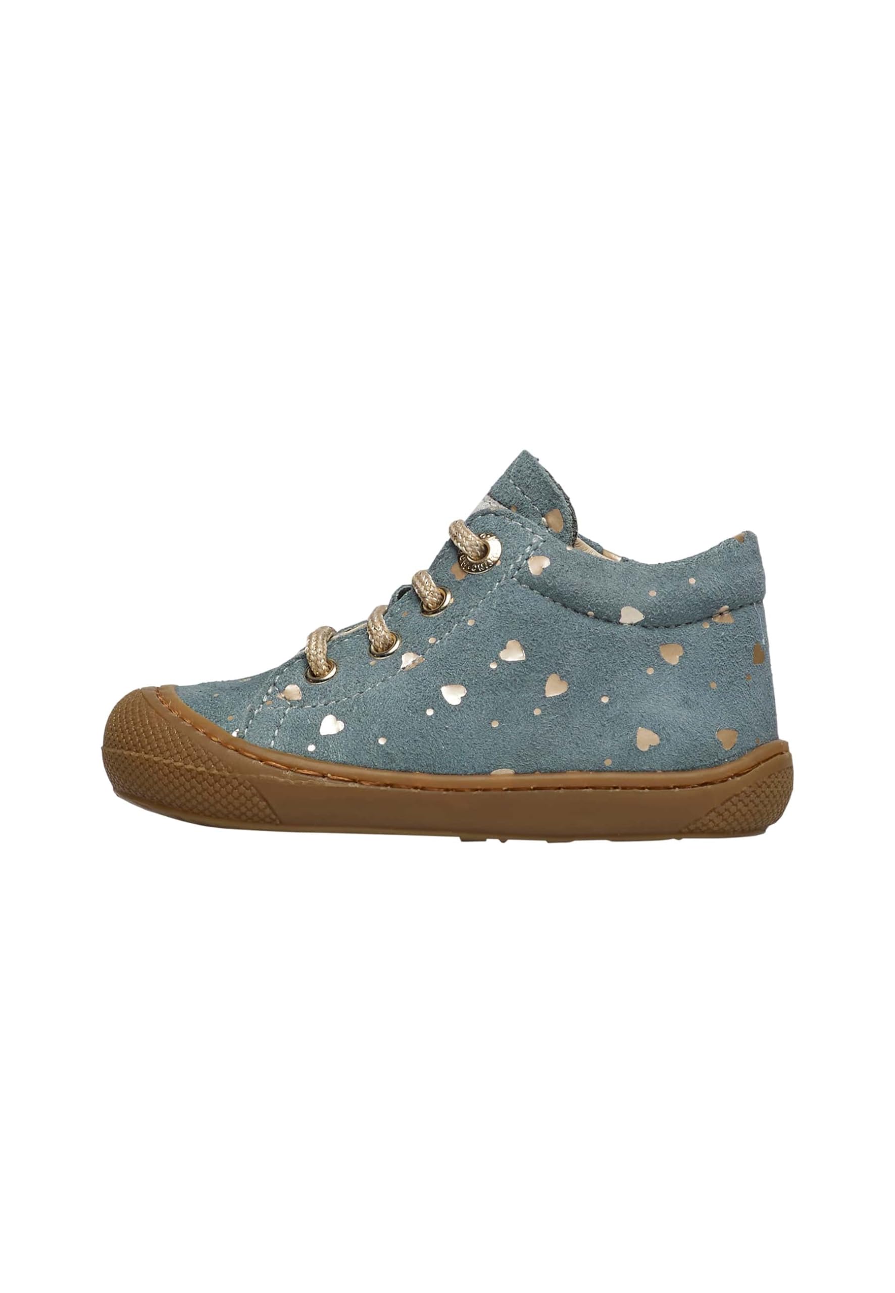 NATURINO Suede First Walking Shoes, Green, 1 UK Child