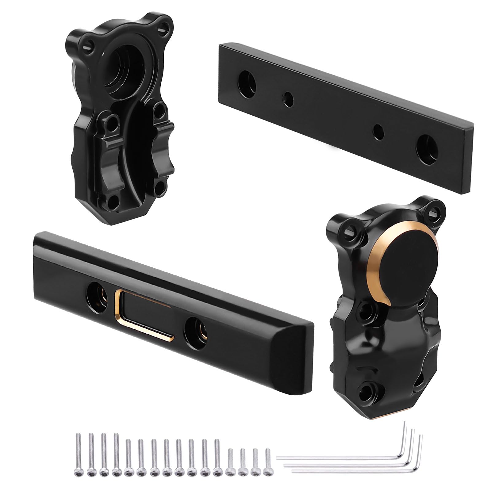 HobbyPark Frame Brass Side Bars, Brass Diff Covers Weight for Axial SCX24 Upgrades 1/24 RC Crawler Car SCX24 Deadbolt Chevrolet C10 B-17 Betty