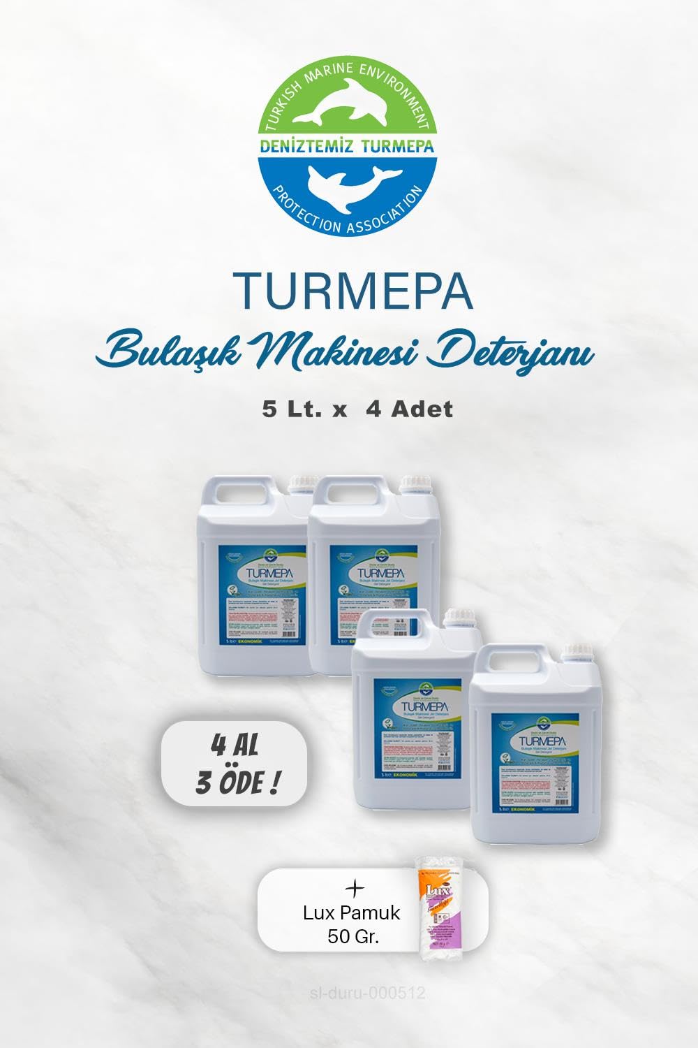 Turmepa 4 AL 3 ÖDE Jel Bulaşık Makinesi Deterjanı 5 Litre, Pamuk