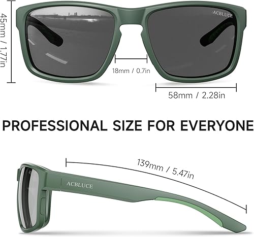 Miniatura 10 de ACBLUCE Lentes de sol deportivos polarizados para hombres y mujeres, ideales para conducir, pescar, béisbol y correr, marco irrompible TR90