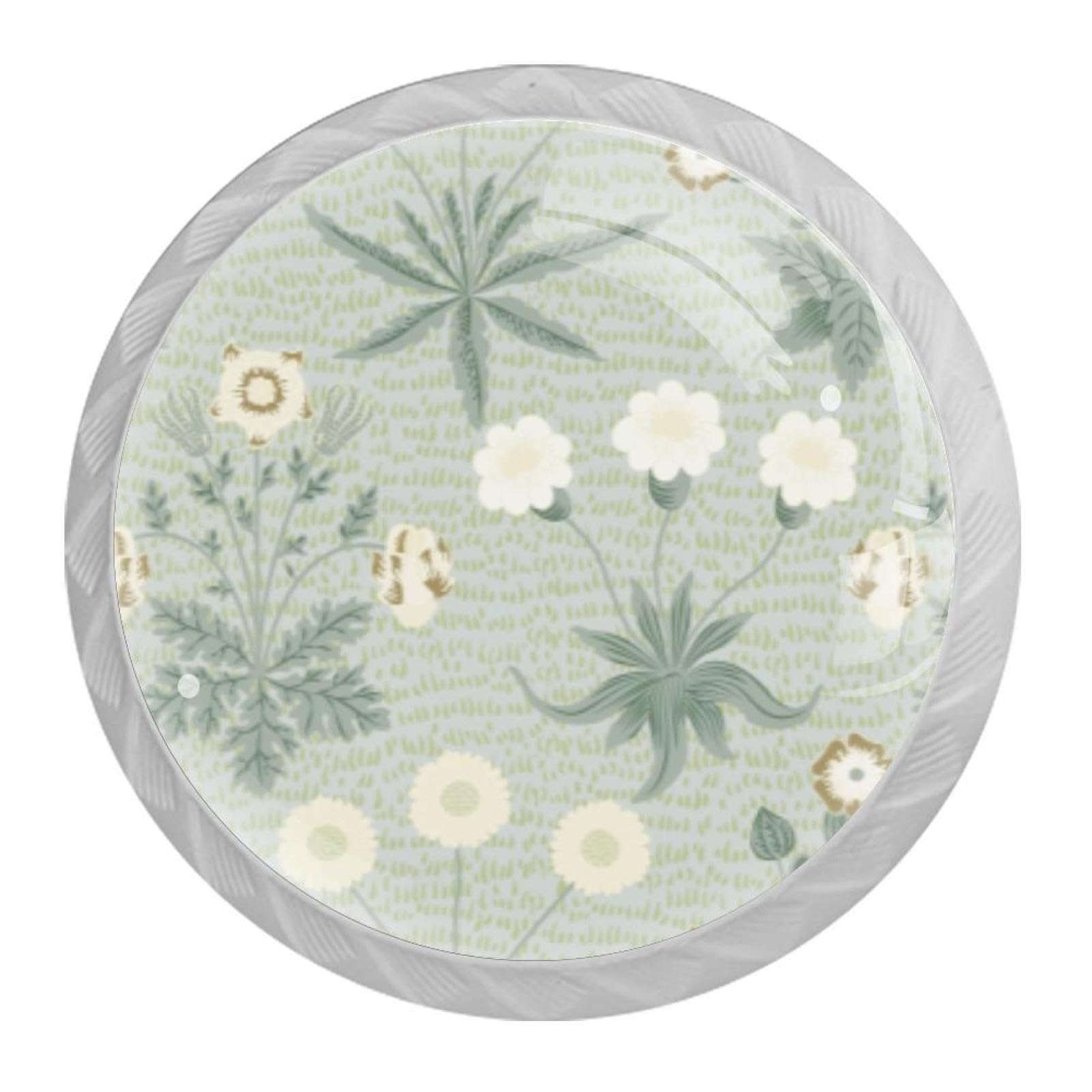 Tqmspg Multi07 4 Pieces Drawer Pulls Flower Door Knobs Dresser Handles For Kitchen Wardrobe Cupboard Hardware Furniture