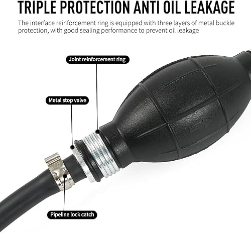 Miniatura 17 de BARTOO Conjunto de línea de combustible, 3/8 pulgadas de nailon trenzado de manguera de combustible marino con bombilla de imprimación para motores