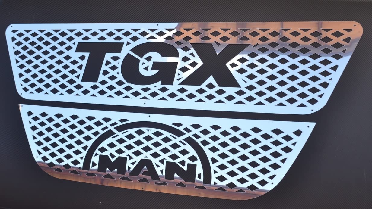 2 pezzi di griglia anteriore cromata in acciaio inossidabile per decorazione camion MAN TGX Euro 5