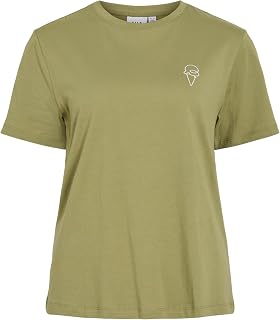 Vila Damen Vila Female T-Shirt Visybilla Rundhals Visybilla O-Neck S/S Emb Top/Pb (1er Pack)