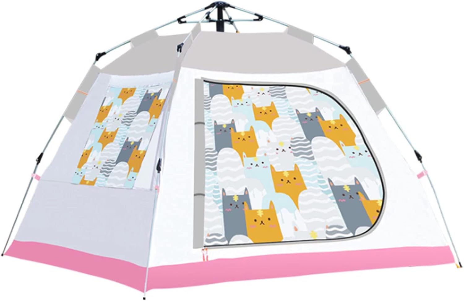 テントキャンプテント ワンタッチテント アウトドアテント テント子供 キャンプテント可愛い テント可愛い二重層 折りたたみ キャンプ用ワンタッチテント 設営簡単 Uvカット加工 ワンタッチ キャンプ アウトドア 防風 防災用 アウトドア用 3 4人用 防風防水 ハイキング