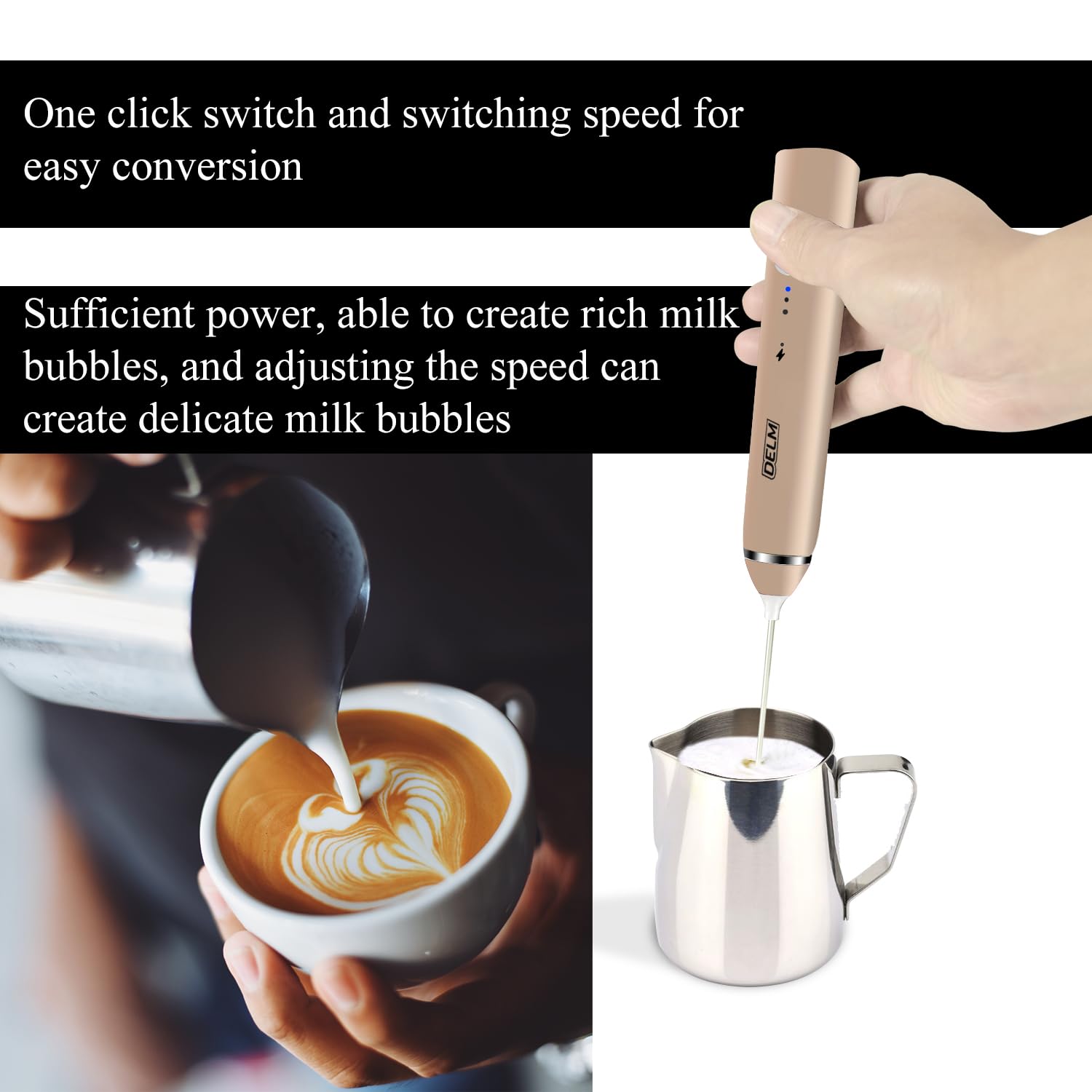 Bricco Latte Duffire In Acciaio Inox 350ml | Per Schiumare Latte, Caffè E Bevande Fredde | Design Antiaderente E Resistente Al Calore - Foto 11