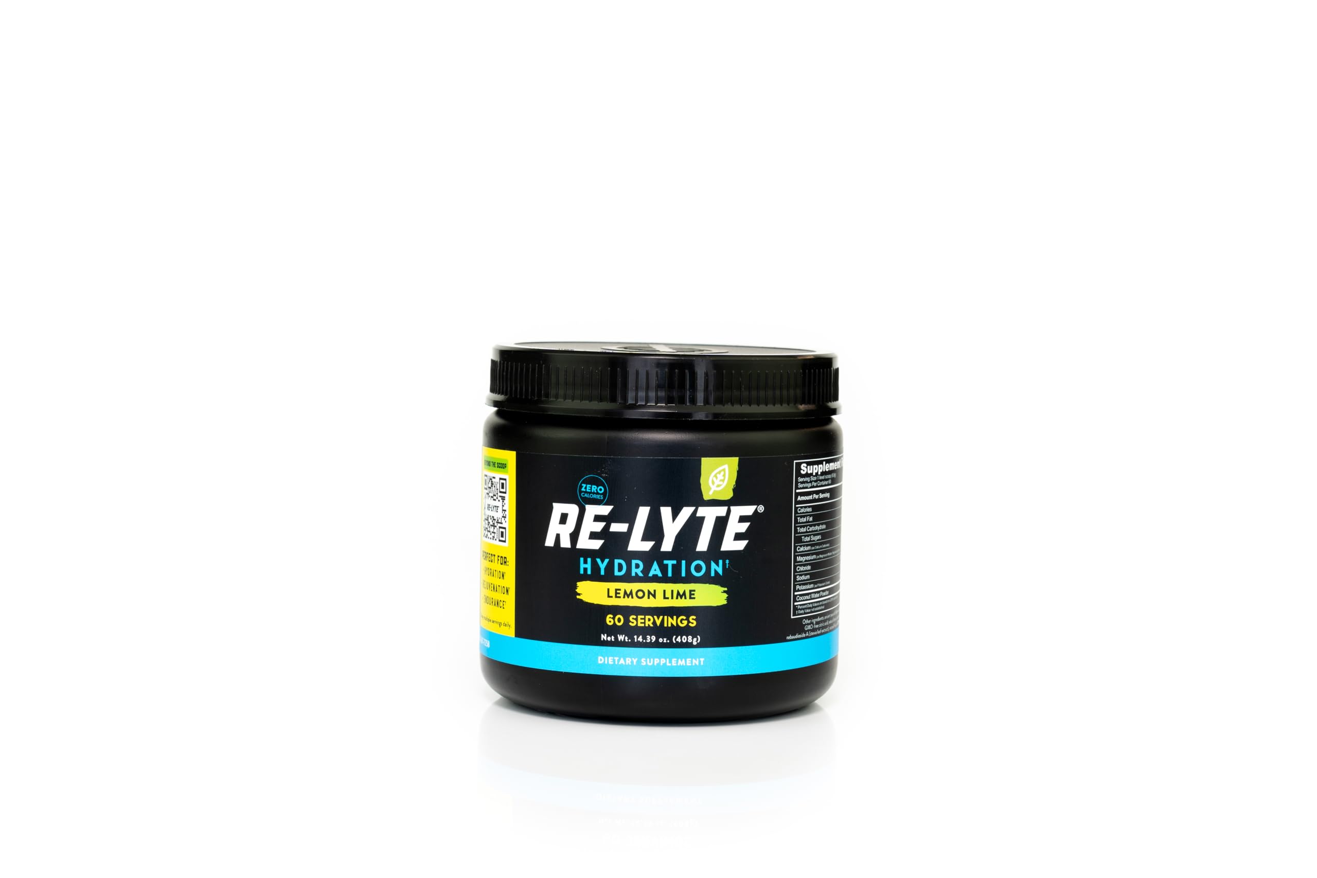 REDMOND Re-Lyte HYDRATION Drink Mix LEMON LIME LARGE, 408g Dose - Elektrolytepulver, zuckerfrei, mit echtem Redmond Real Salt und über 60 wichtigen Mineralstoffen & Spurenelementen