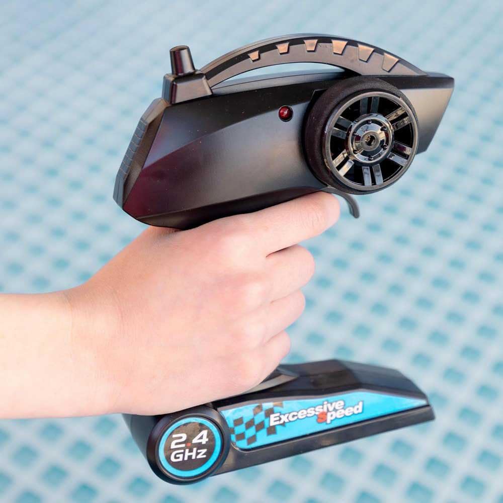 ColorBaby 47674 Racing Boat Boat Police Radiocontrol, 36x10x10 cm, Pilot zdalnego sterowania, 6 kierunków, 2,4 GHz, zasięg 35-40 m, łódź RC, zabawki dla dzieci, 4 lata