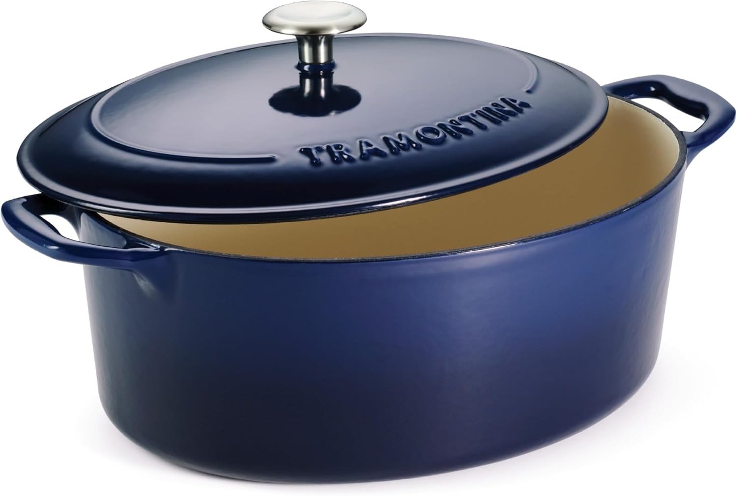 Tramontina Bestow Enameled Cast Iron Dutch Oven Pot with Lid, Round 5.5-quart, Blue - Thumbnail 3