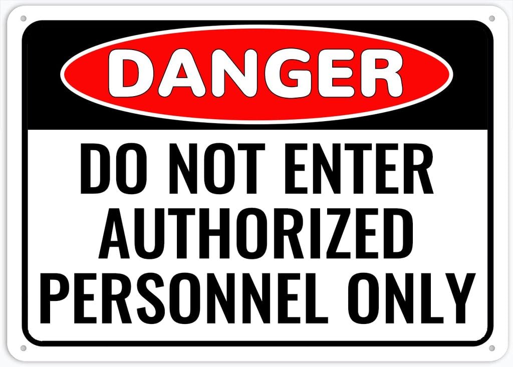 8"x12" Tin Metal Sign - Danger Do Not Enter Authorized Personnel Only (Safety Sign) - Outdoor Decor, Road/Street Warning Use