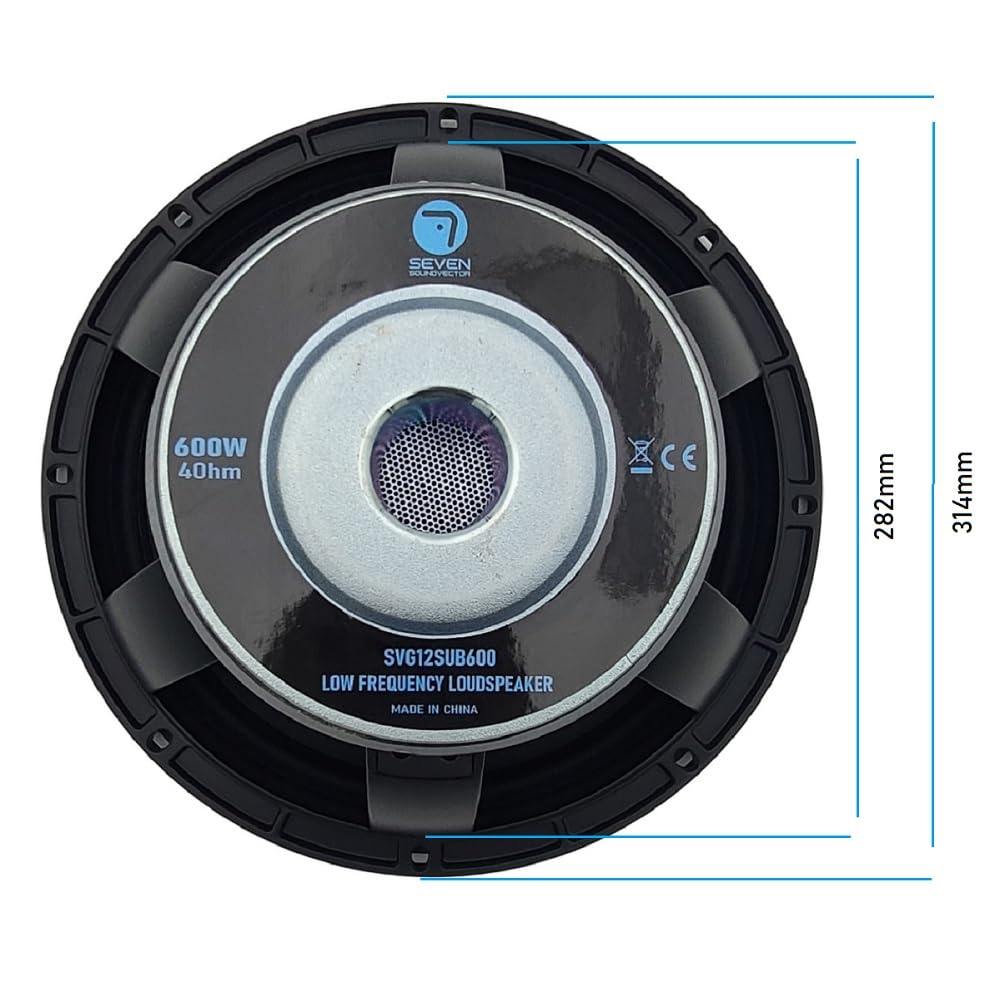 Seven Soundvector SVG18SUB/4 Subwoofer 18 Pulgadas Altavoz Profesional de Grave Sub-Grave 4 Ohm 600W AES 1200W Programa