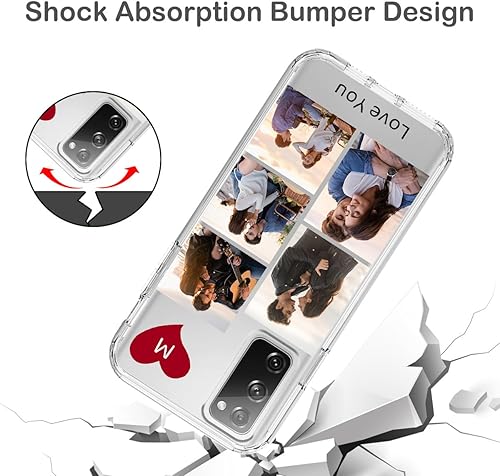 Miniatura 5 de Funda personalizada para Samsung Galaxy S20 FE 5G con protector de pantalla de vidrio templado Imagen personalizada de collage de fotos 360,