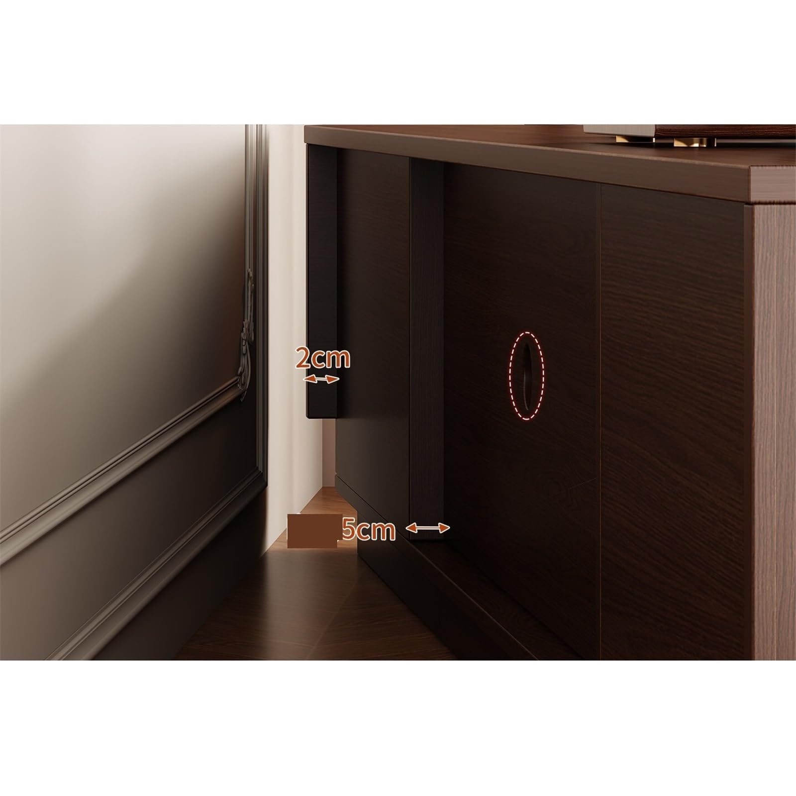 Soporte TV Pared Centro de Entretenimiento Soporte for TV con gabinetes 2 Puertas y Consola 4 cajones for Sala Estar Mueble de TV con estantes