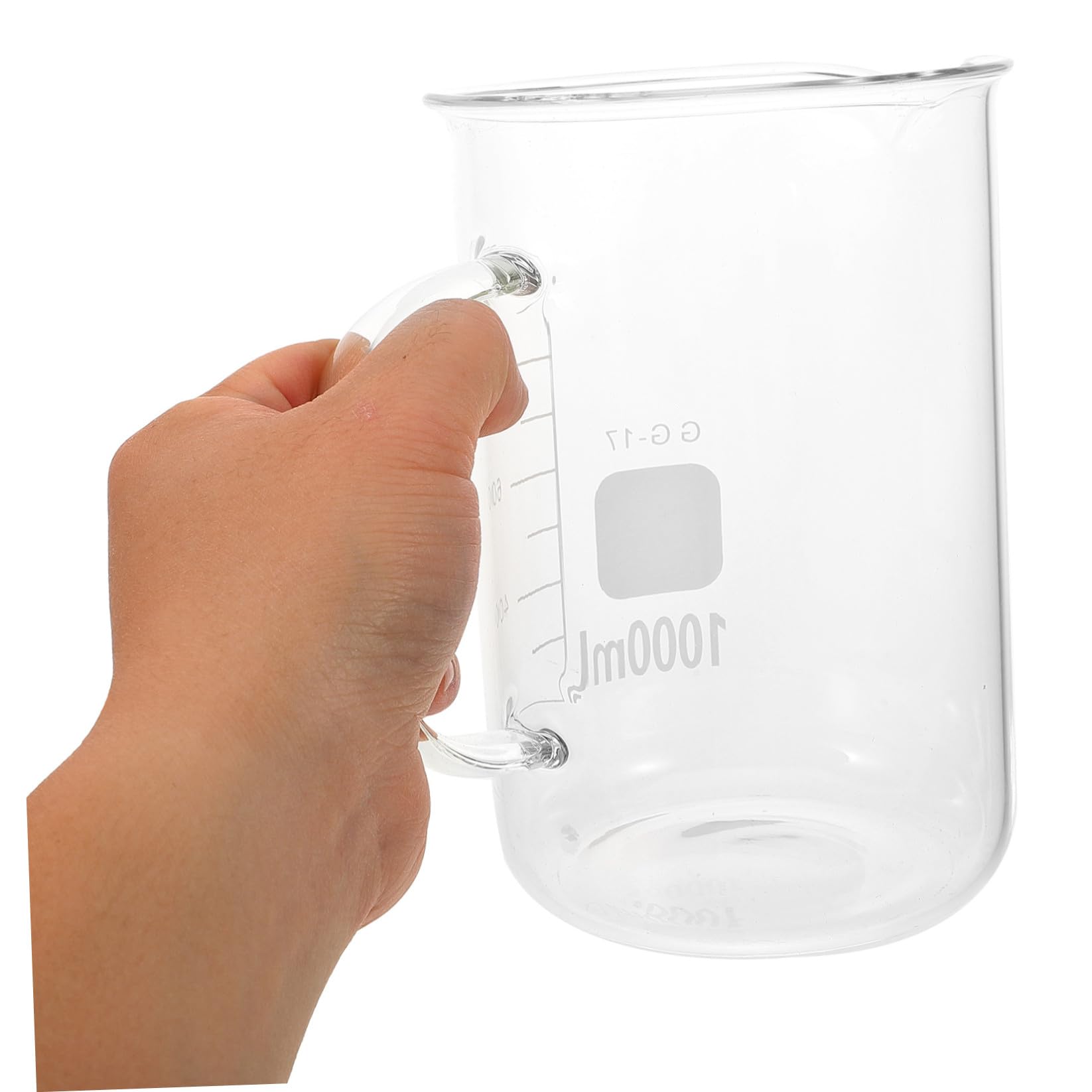 COLLBATH Messbecher Glas 1000ml mit Henkel und Ausguss Glasbecher für Präzises Ausgießen und Einfaches Tragen in Küche und Labor