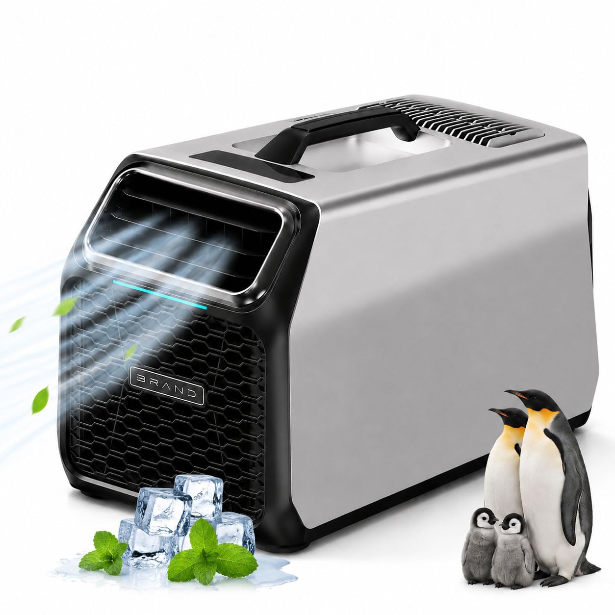 Diunaozi Silver Camping Air Conditioner 3500 Btu, Portable Tent Ac With True Compressor Cooling, Quiet Sleep Mode, Dehumidifier & Remote Control, Ideal For Camping, Rv, Van Life, Cabins & Outdoor Use