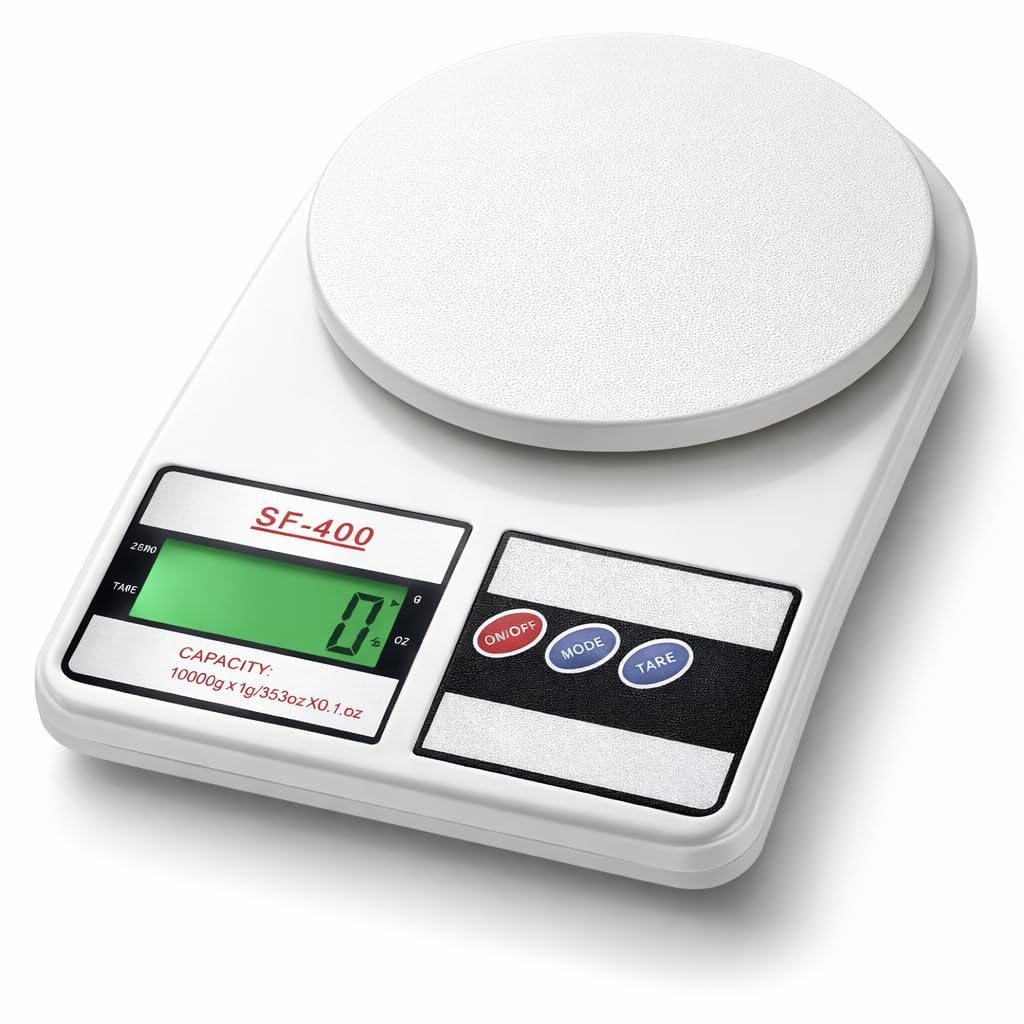 Digital Kitchen Weighing Scale SF-400, 10kg Capacity Food Weight Machine with LCD Display, High Precision Electronic Scale for Cooking, Baking, Fruits & Vegetables (White)-picture-38