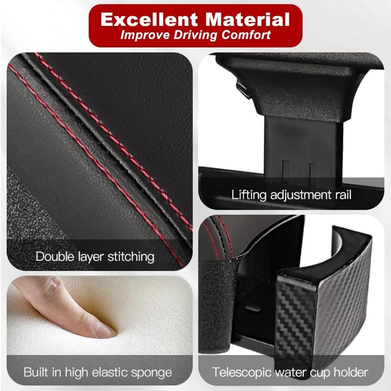 Caja de Almacenamiento Reposabrazos de Coche para Citroen Jumpy III/3 XL 2016-2024, Extensor, Soporte de Muñeca para Codo y Antebrazo, Altura Ajustable