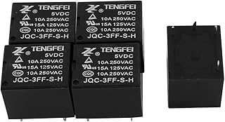 5 Pcs Amplifier Installation 5VDC 250VAC 10A 4 Terminal SPST NO Mini Power Coil Capacitors Electromagnetic Relay Multi Purpose Relay