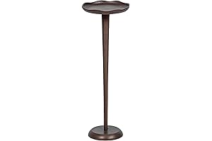 Alessia Drink Stand Side Table: Bronze Elegance with Textural Flair