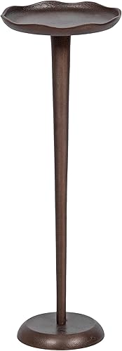 Miniatura 1 de Kate and Laurel Alessia - Mesa decorativa moderna de metal para bebidas, 8 x 8 x 22 pulgadas, bronce, soporte redondo de aluminio fundido para