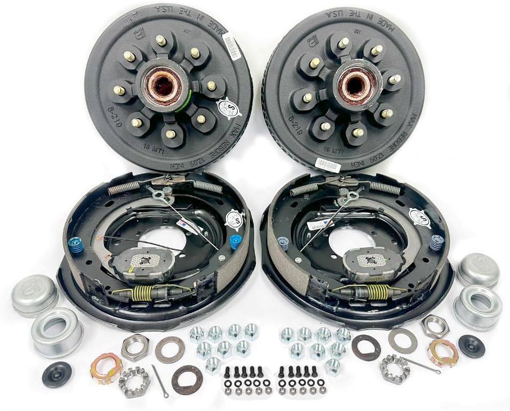 Southwest Wheel Pre-Greased Easy Assemble 8 on 6.5" Hub and Drum with 9/16" Studs Genuine Dexter Self-Adjusting Electric Brake Kit for 7,000 lbs. Trailer Axle