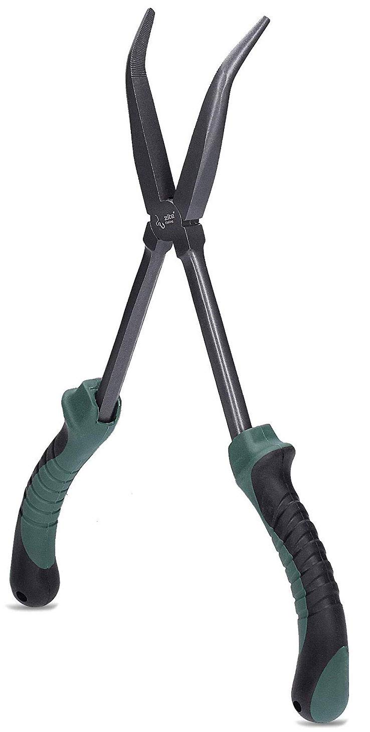Zite Fishing Angelzubehör-Set - Haken-Lösezange 28cm Angeln - Fisch-Maßband | Aufrollbar 120cm - Spinnfischen Kescher Gummiert & Faltbar
