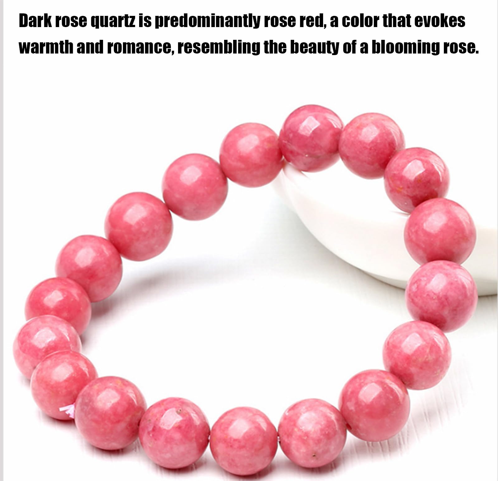 Natürliches rosa Rhodonit-Armband mit runden Perlen, Kristall-Edelstein-Armband, Naturstein-Perlen-Chakra-Armband, Kristallheilung, Geburtstagsgeschenke für Frauen,10mm