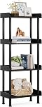 Hosfais Bookshelf Small Book Shelf, 3 Tier Wood Bookcase Industrial Bookshelf Metal Standing Book Shelves Display Book Rack for Living Room Bedroom Home Office (Rustic Brown)
