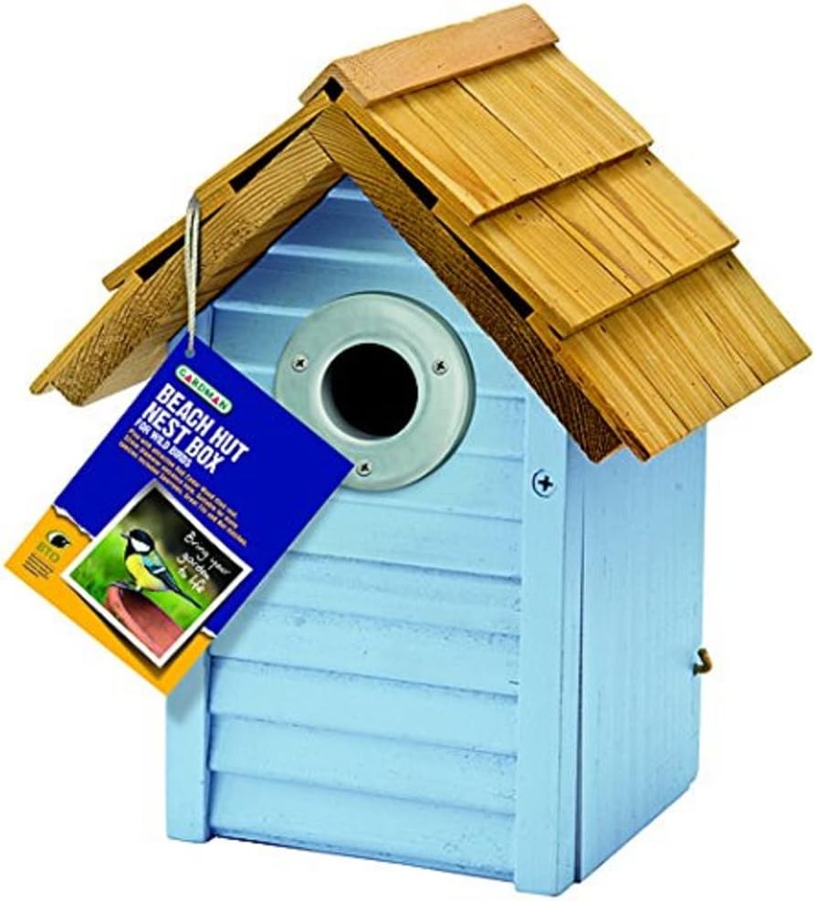Gardman Beach Hut Bird Nest Box - Blue