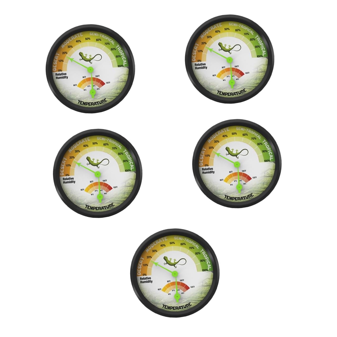 Sosoport 5stücke Thermometer Hygrometer Für Reptilien Hochpräziser Wasserdichter Feuchtigkeitsmesser Für Terrarien Installieren Mechanisch Batterieunabhängig Für Schildkröten Und